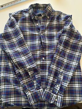 Ralph Lauren Men’s Navy, White & Red Plaid Button-Down Shirt